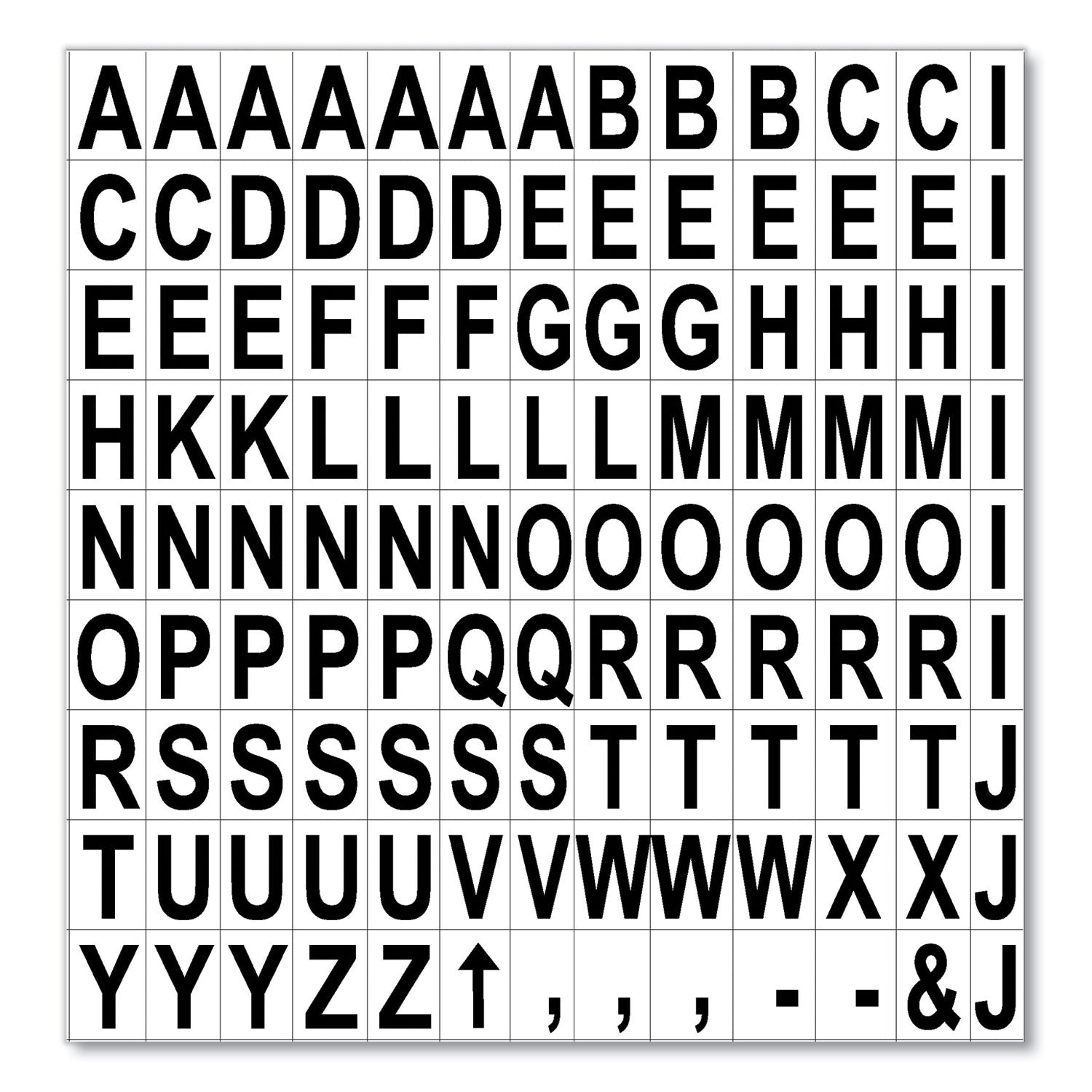 Interchangeable Magnetic Board Accessories, Letters, Black, 0,75"h - 
