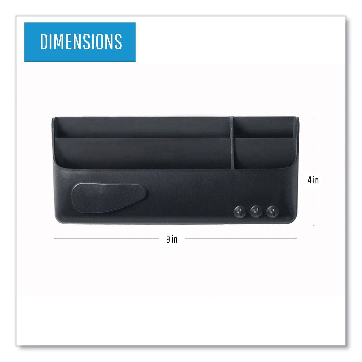 Magnetic SmartBox Organizer, 9 x 4, Black - 2