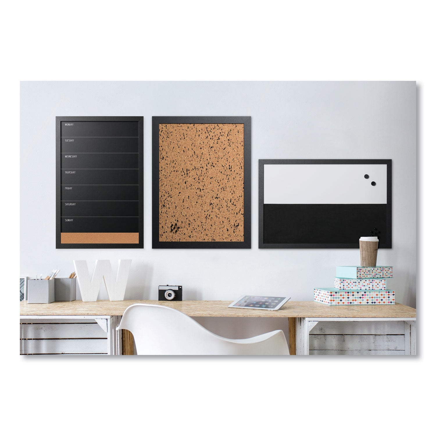black-white-message-board-set-1-bulletin-1-bulletin-chalk-planner-1-bulletin-dry-erase-assorted-sizes-black-frames_bvcsor033 - 5