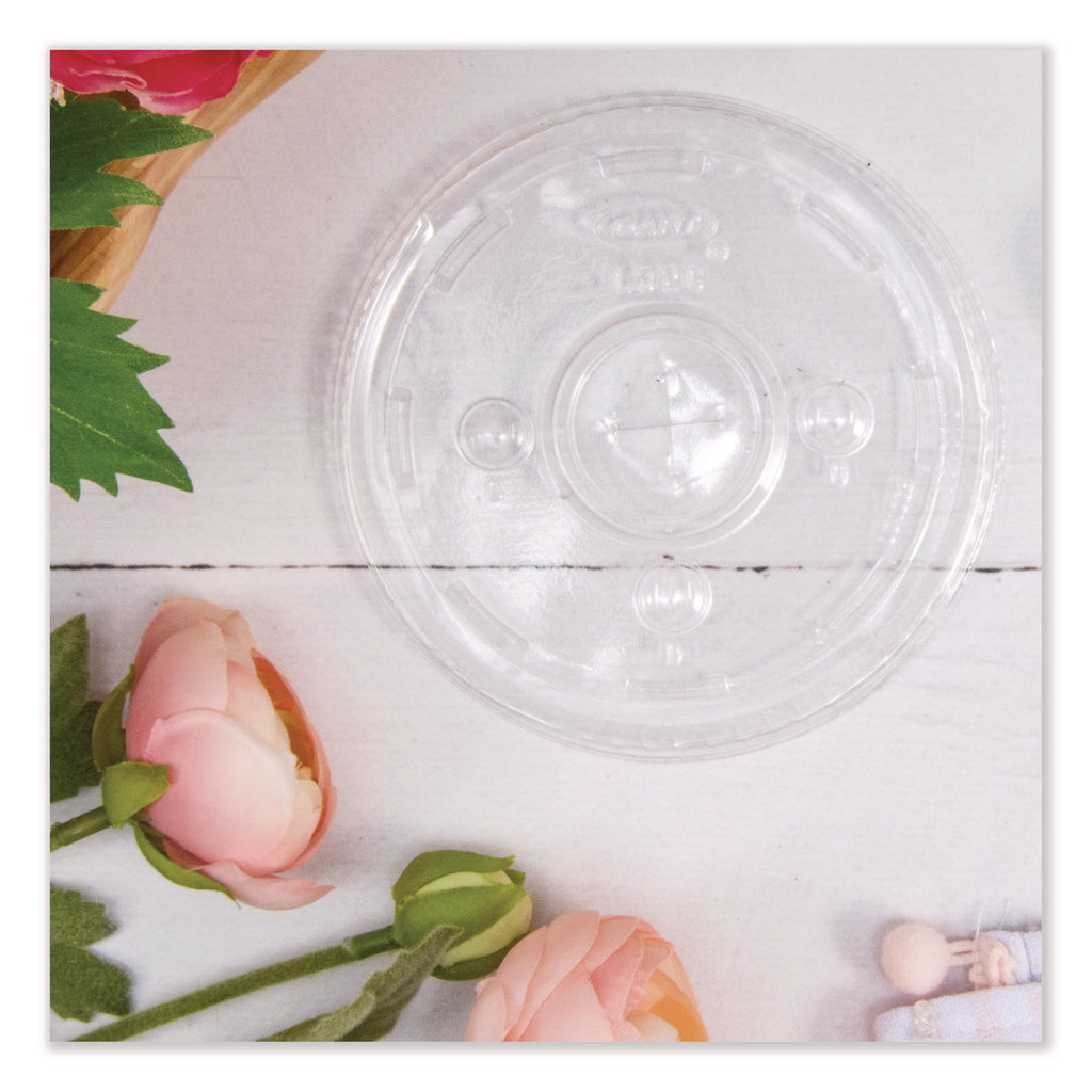 Straw-Slot Cold Cup Lids, Fits 30 oz to 32 oz Cups, Clear, 50/Sleeve, 20 Sleeves/Carton