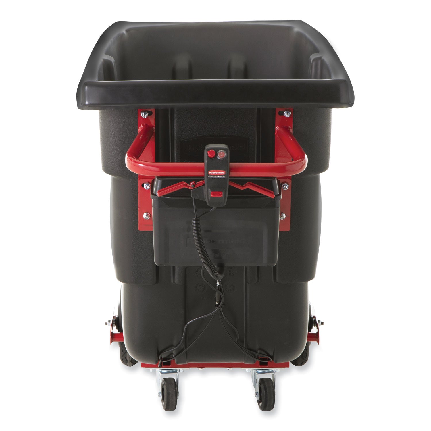 Motorized Roto Tilt Truck, 101 gal, 850 lb Capacity, Plastic, Black