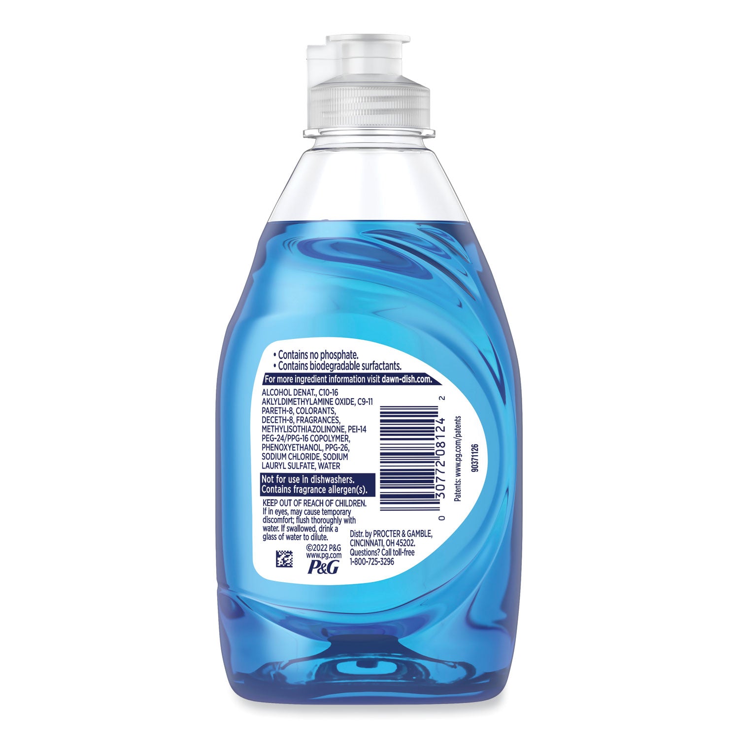 Liquid Dish Detergent, Dawn Original, 7.5 oz Bottle, 12/Carton