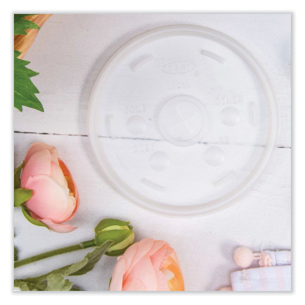 Cold Cup Lids, Fits 8 to 32 oz Cups/Containers, Translucent, 100/Sleeve, 10 Sleeves/Carton