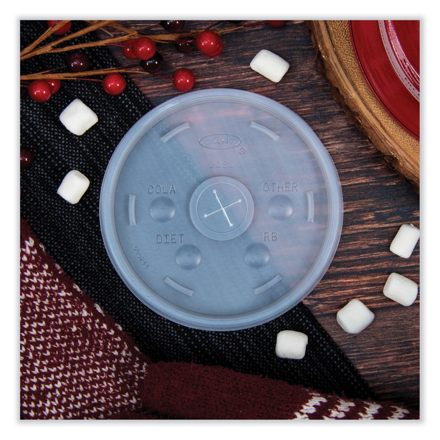 Cold Cup Lids, Fits 8 to 32 oz Cups/Containers, Translucent, 100/Sleeve, 10 Sleeves/Carton