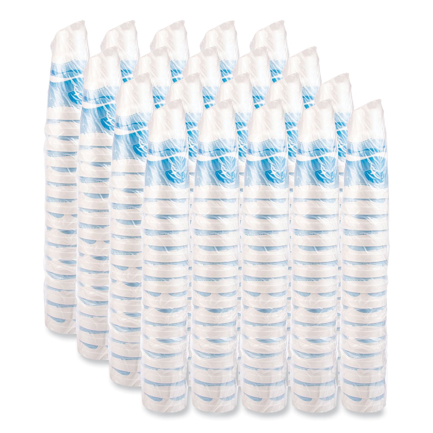 Horizon Hot/Cold Foam Drinking Cups, 44 oz, Ocean Blue/White, 15/Bag, 20 Bags/Carton