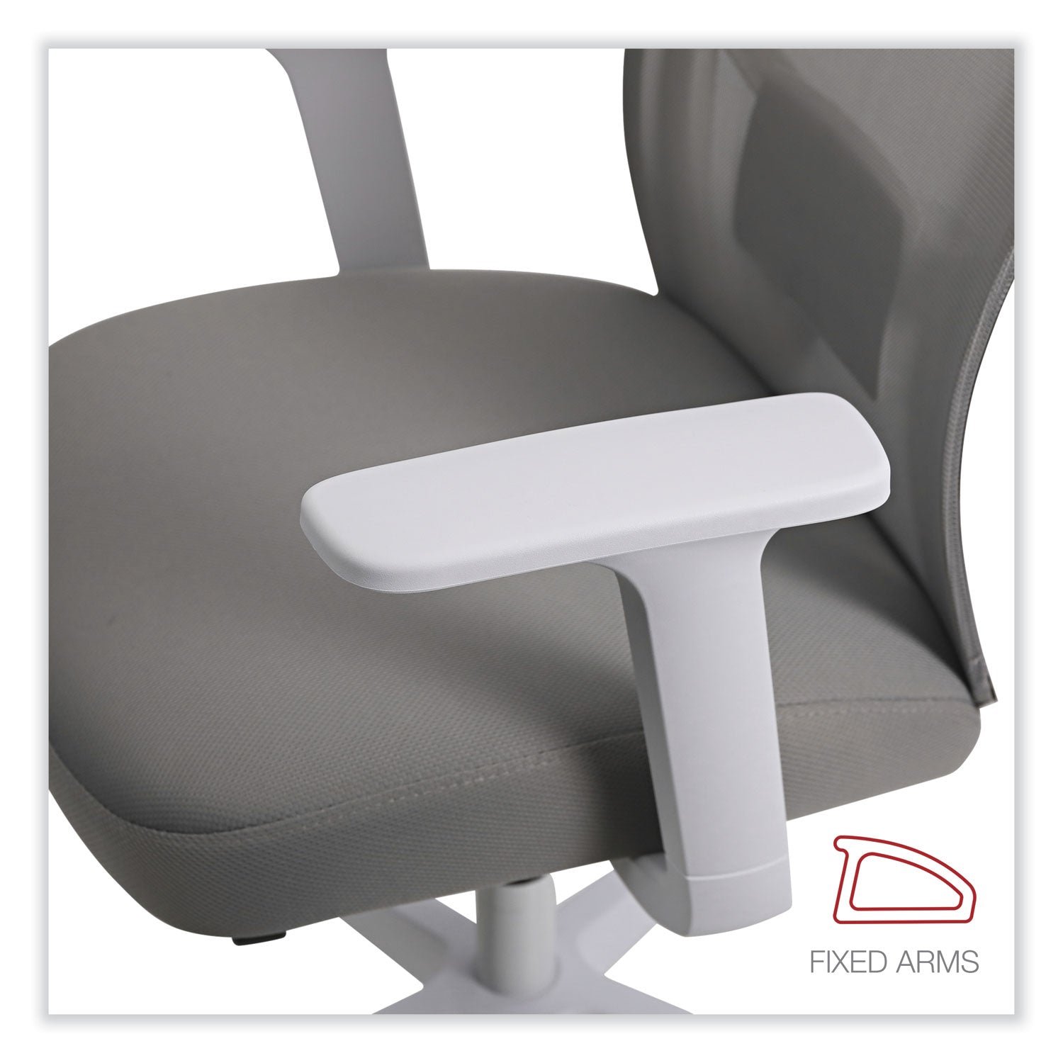 Mesh Back Fabric Task Chair, Supports Up to 275 lb, 17.32" to 21.1" Seat Height, Gray Seat, Gray Back