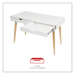 Scandinavian Writing Desk, 47.24" x 23.62" x 29.53", White/Beigewood