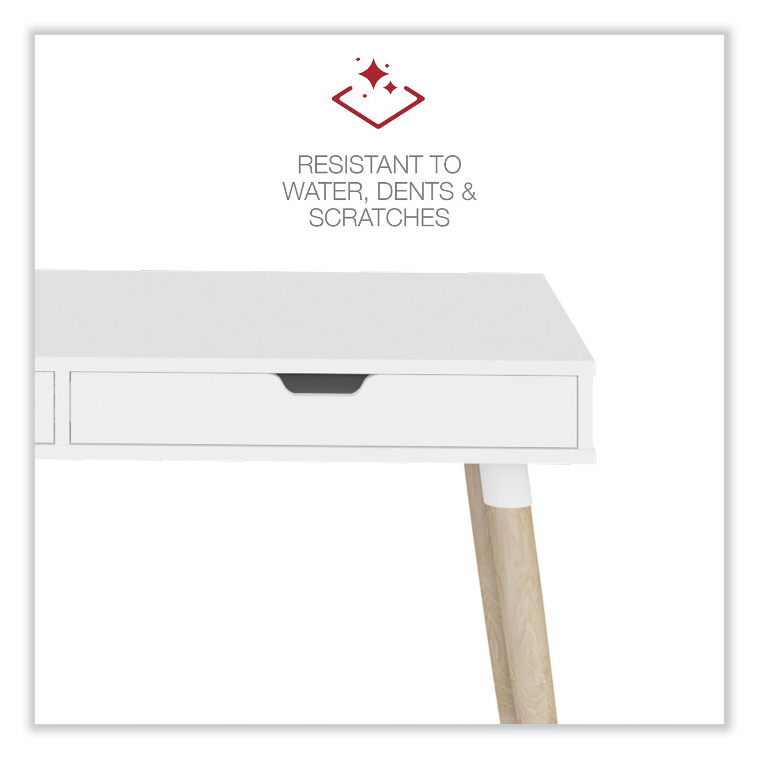Scandinavian Writing Desk, 47.24" x 23.62" x 29.53", White/Beigewood