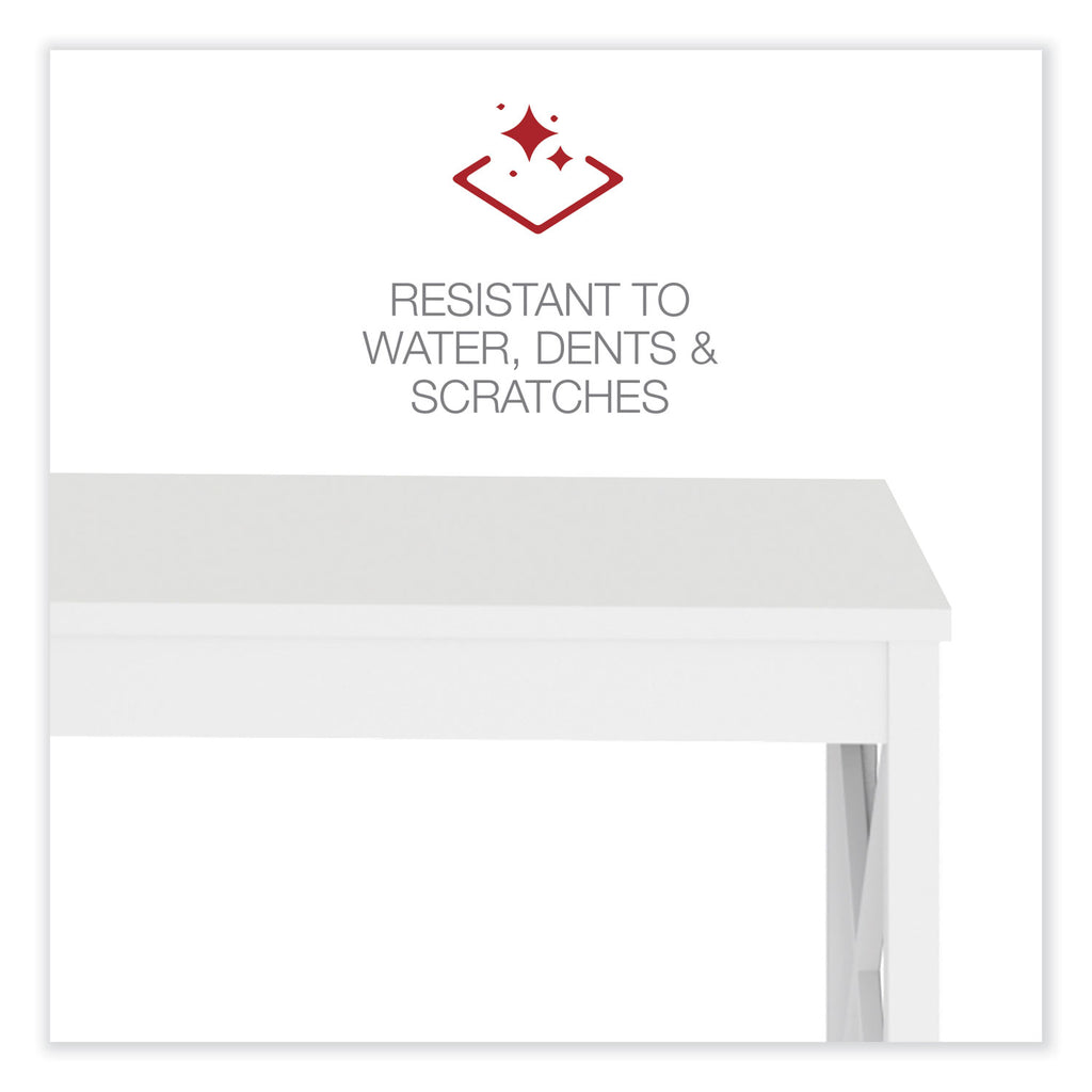 L-Shaped Farmhouse Desk, 58.27" x 58.27" x 29.53", White