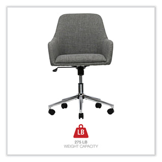 Mid-Century Task Chair, Supports Up to 275 lb, 18.9" to 22.24" Seat Height, Gray Seat, Gray Back