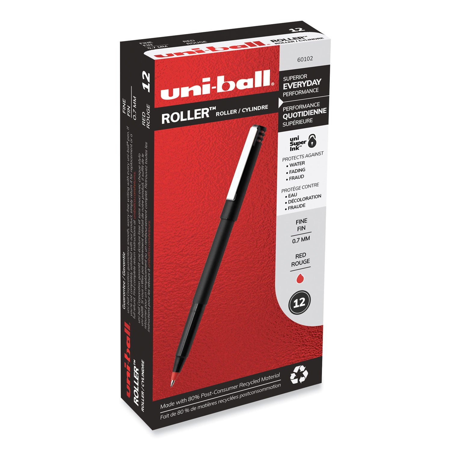 roller-ball-pen-stick-fine-07-mm-red-ink-black-red-barrel-dozen_ubc60102 - 1