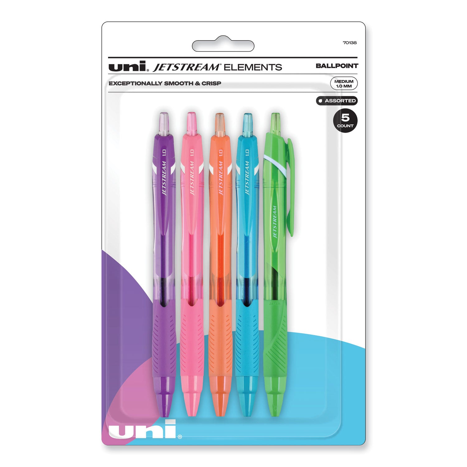 jetstream-elements-hybrid-gel-pen-retractable-medium-1-mm-assorted-ink-and-barrel-colors-5-pack_ubc70138 - 1