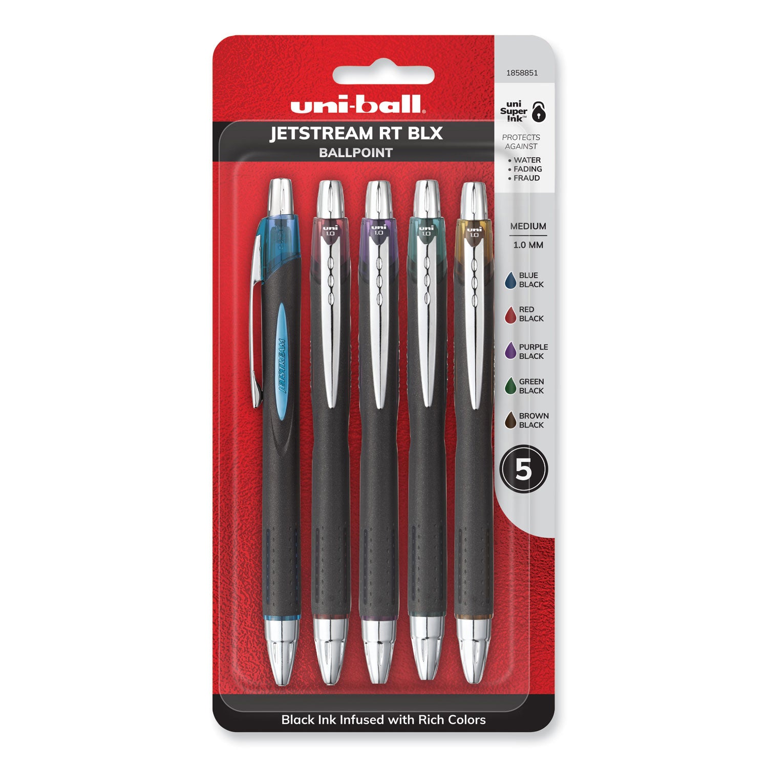 jetstream-retractable-hybrid-gel-pen-1-mm-assorted-ink-and-barrel-colors-5-pack_ubc1858851 - 1