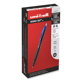 307-gel-pen-retractable-fine-05-mm-blue-ink-black-barrel-dozen_ubc1947088 - 1