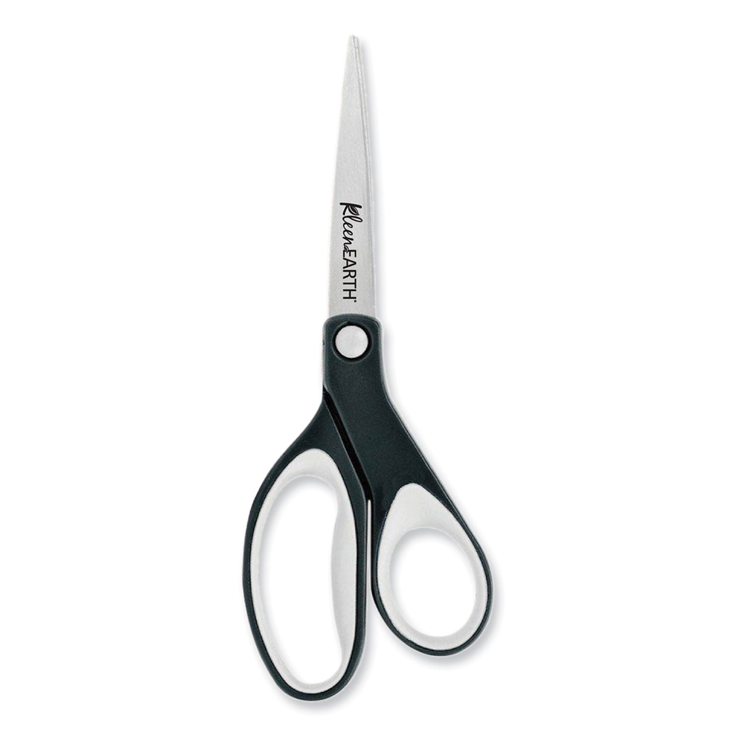 KleenEarth Soft Handle Scissors, 8" Long, 3.25" Cut Length, Black/Gray Straight Handle - 