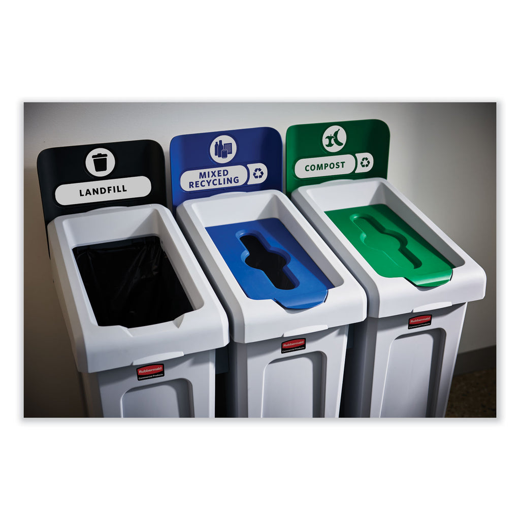 slim-jim-recycling-station-kit-3-stream-landfill-mixed-recycling-69-gal-plastic-blue-gray-green_rcp2007918 - 4