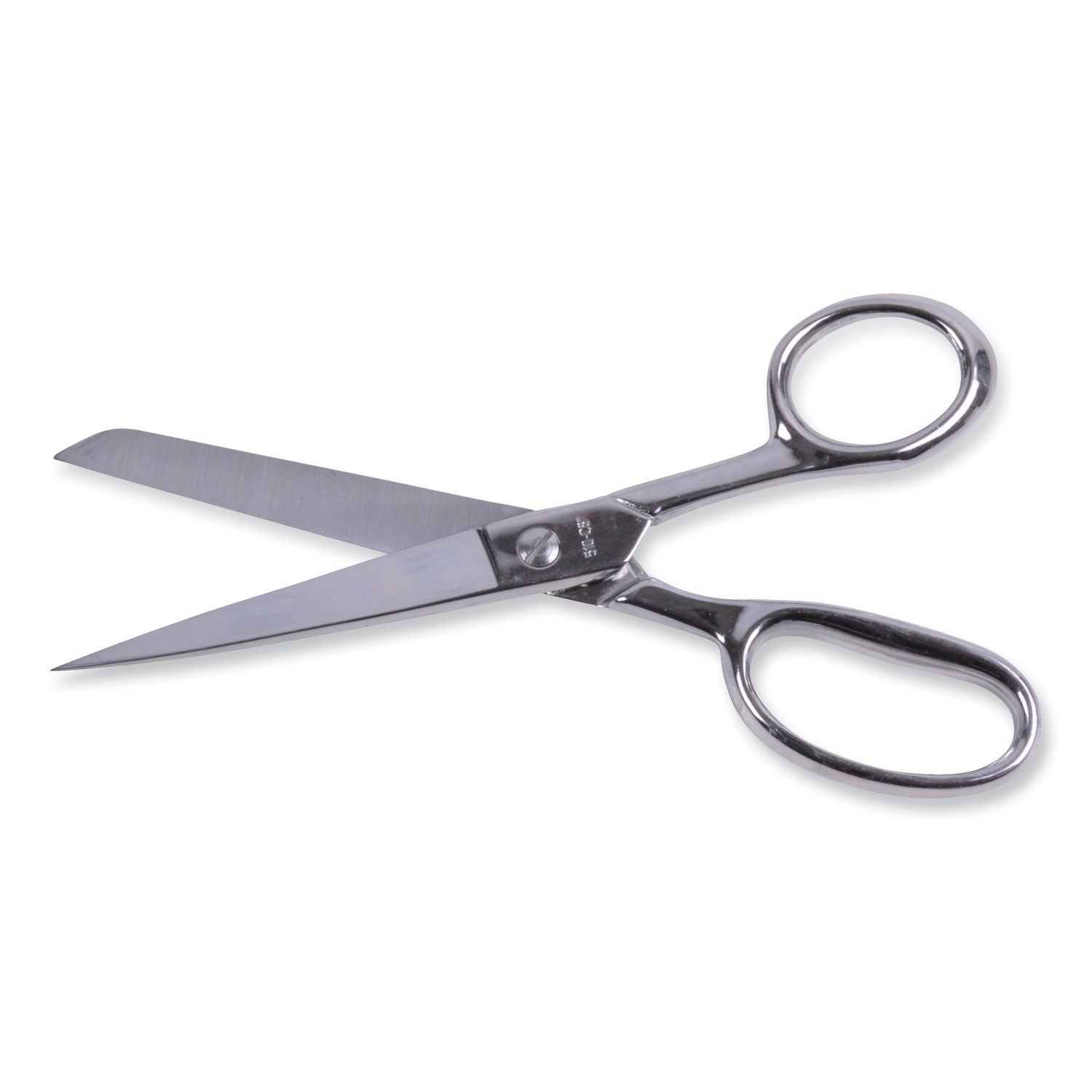 Hot Forged Carbon Steel Shears, 8" Long, 3.88" Cut Length, Nickel Straight Handle - 