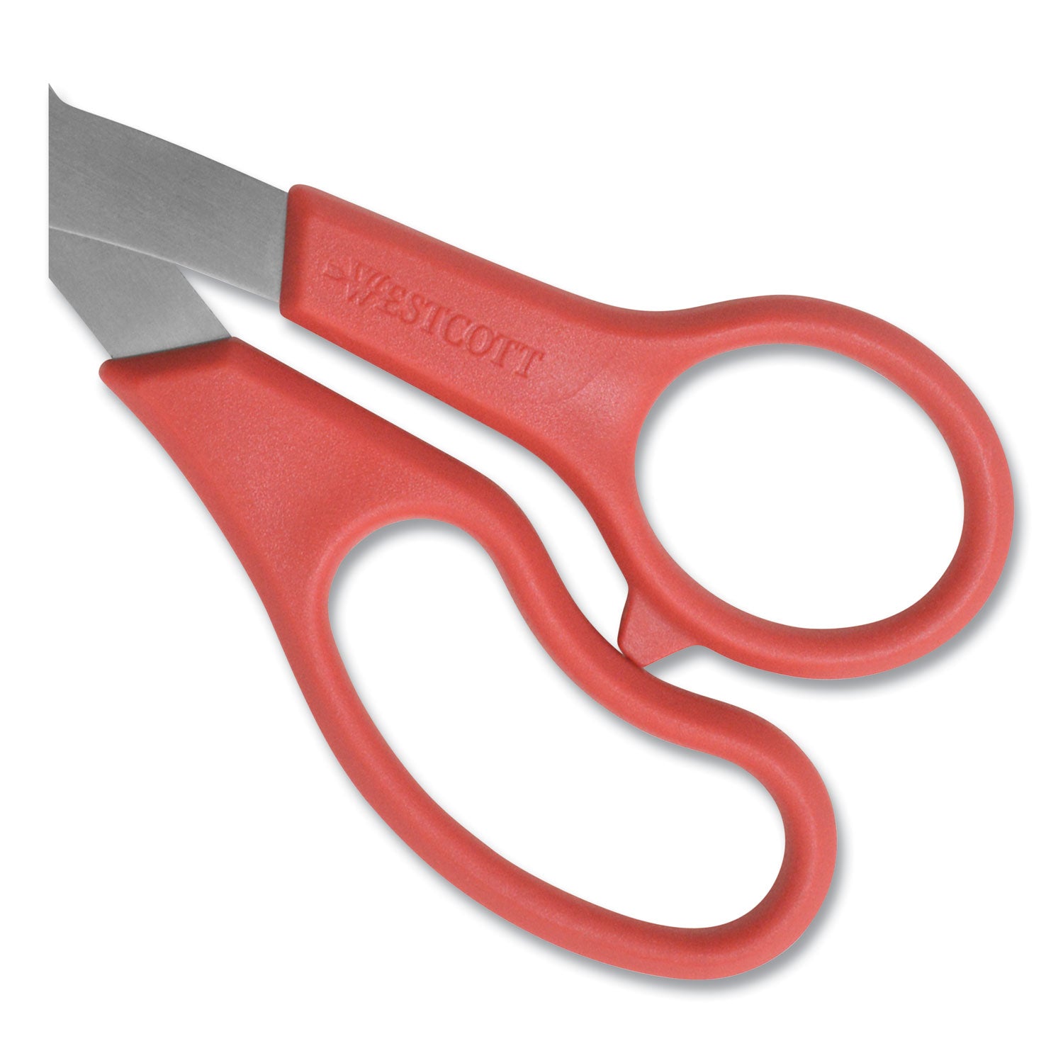 Value Line Stainless Steel Shears, 8" Long, 3.5" Cut Length, Red Offset Handle - 