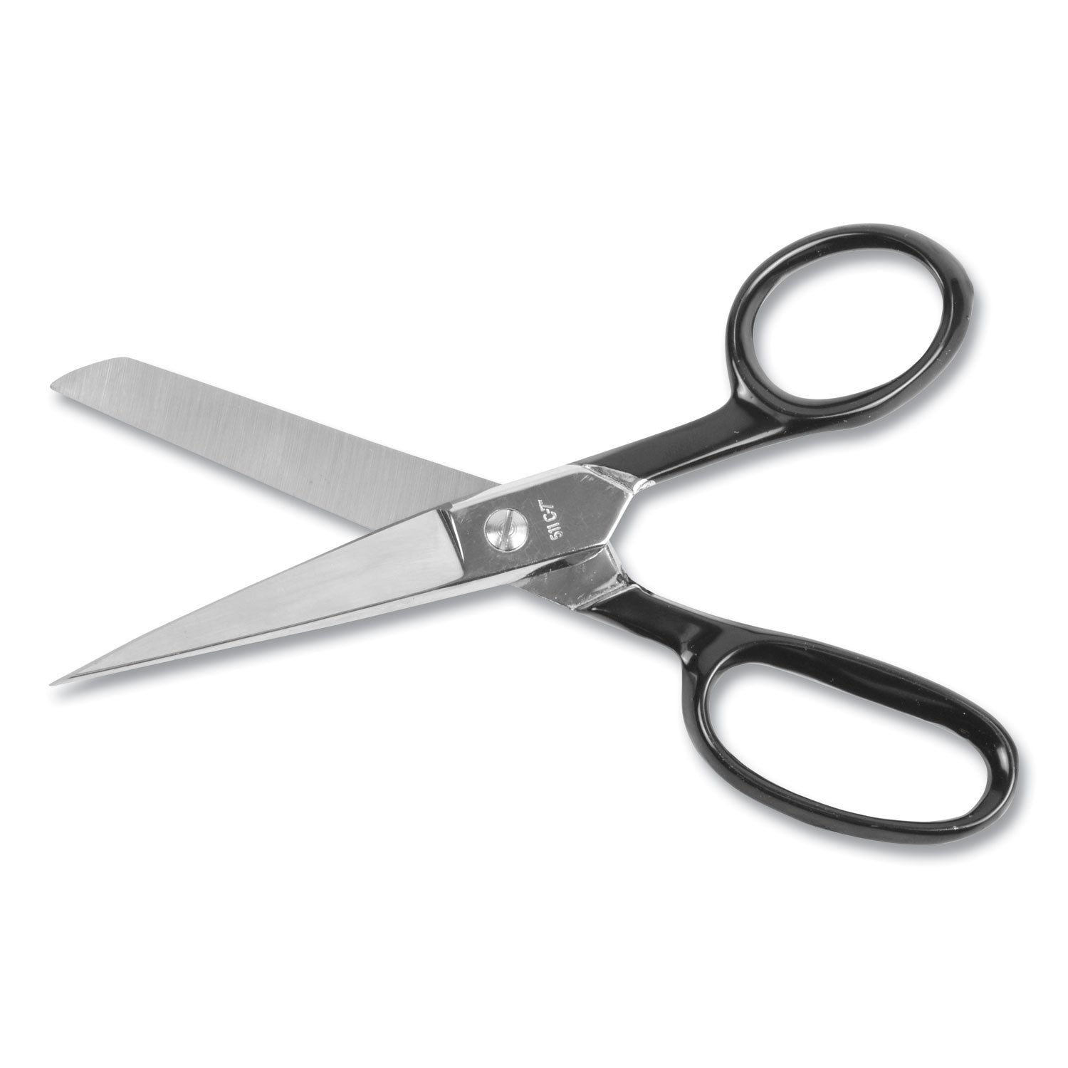 Hot Forged Carbon Steel Shears, 7" Long, 3.13" Cut Length, Black Straight Handle - 
