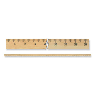 Wooden Meter Stick, Standard/Metric, 39.5", Clear Lacquer Finish, 12/Box - 