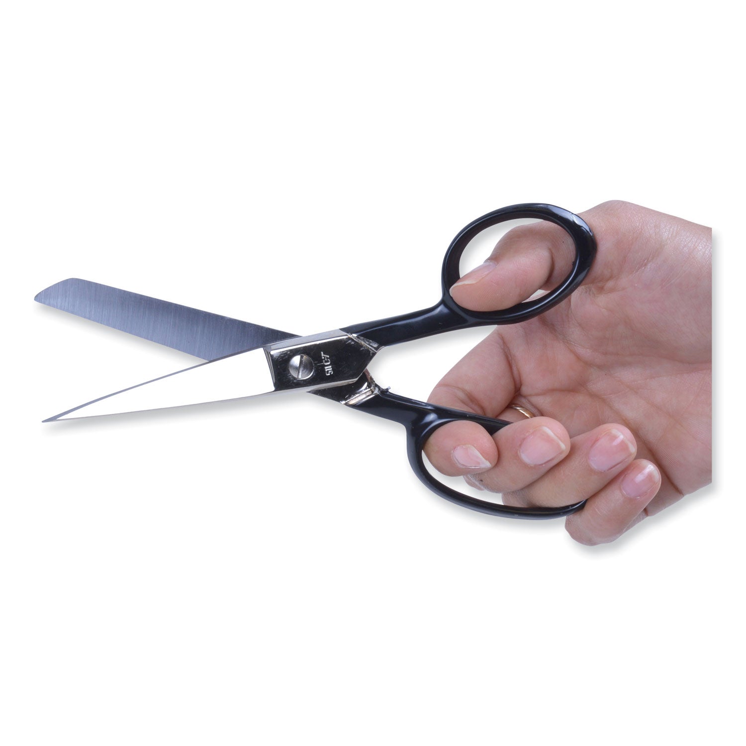 Hot Forged Carbon Steel Shears, 7" Long, 3.13" Cut Length, Black Straight Handle - 