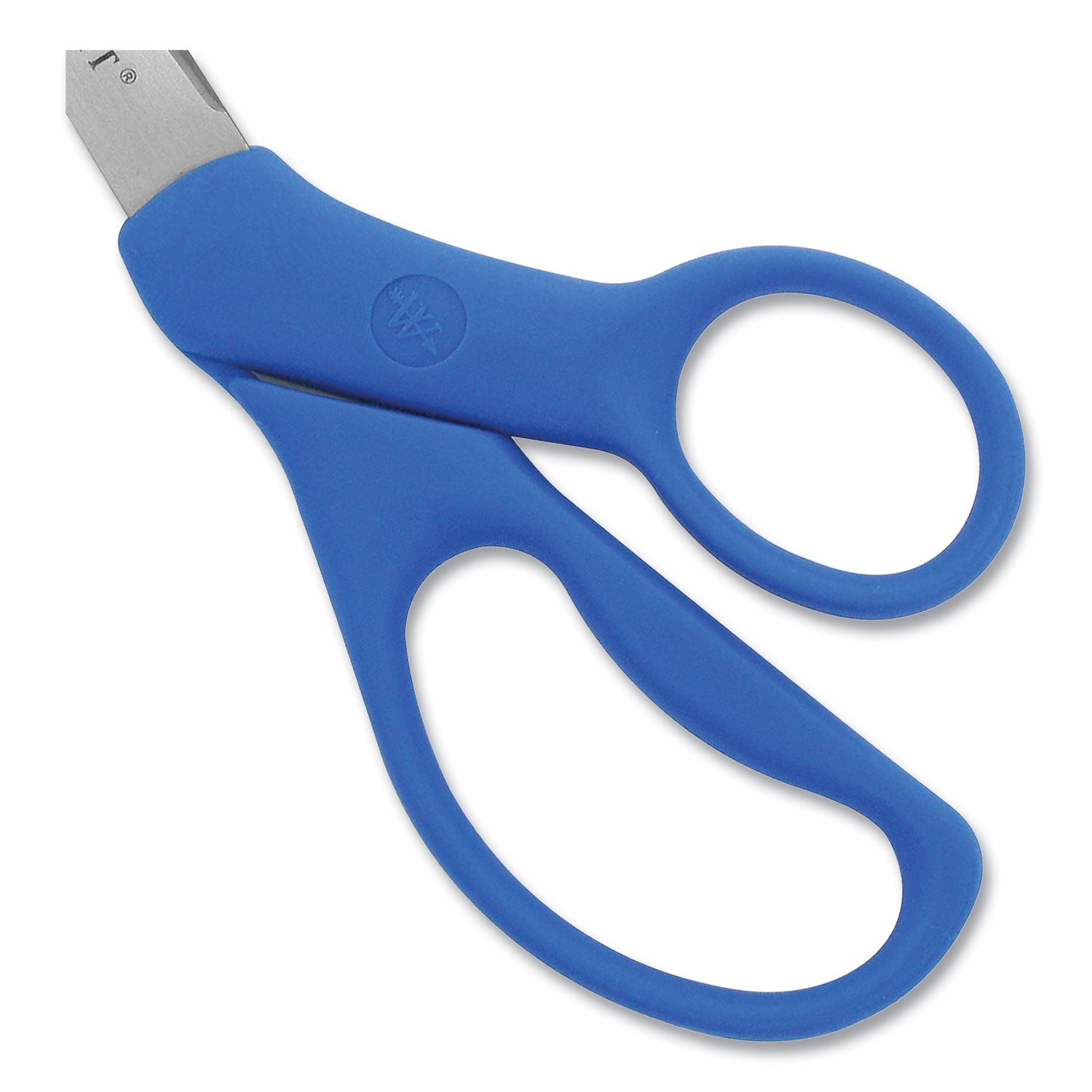 Preferred Line Stainless Steel Scissors, 8" Long, 3.5" Cut Length, Blue Offset Handle - 