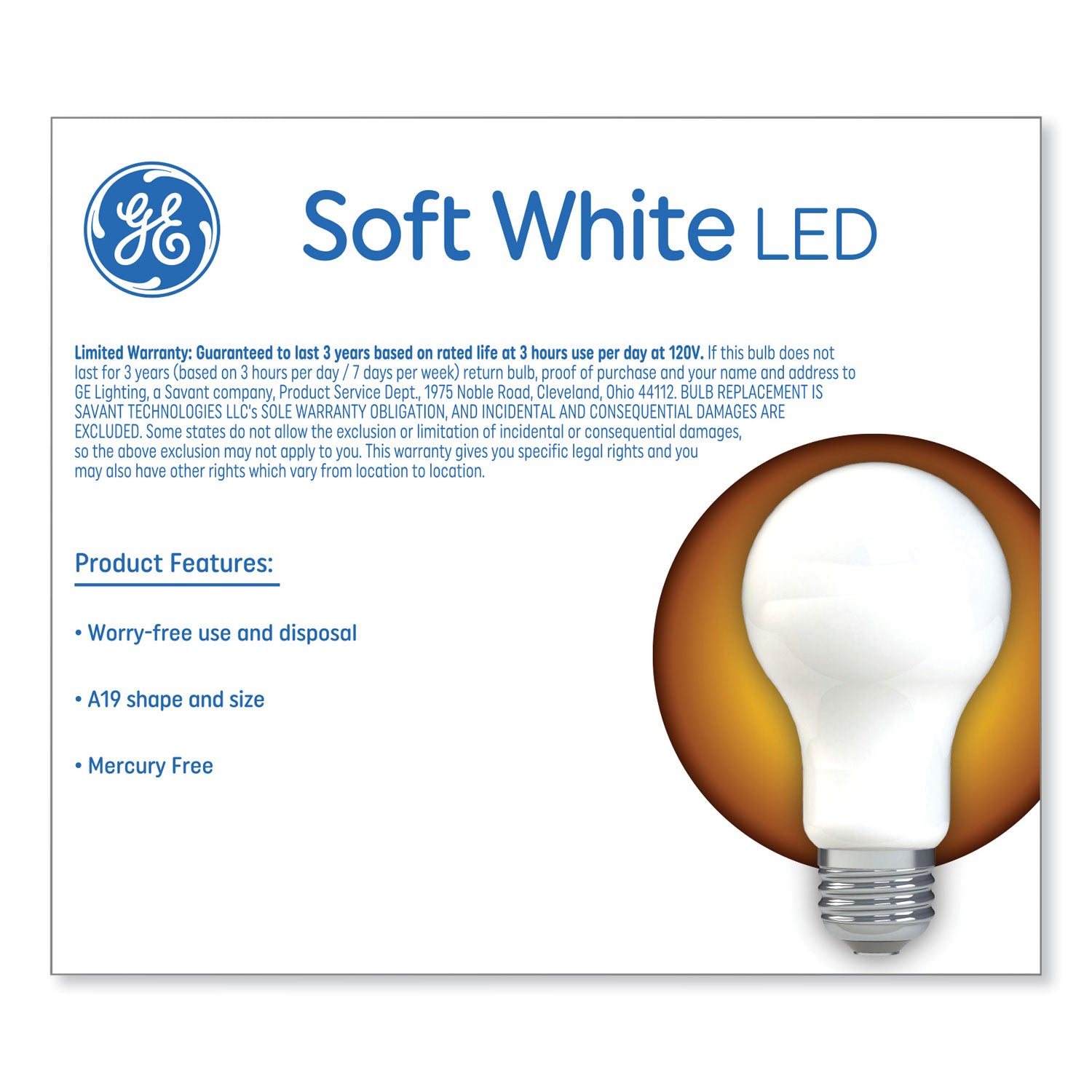 Classic LED Soft White Non-Dim A19 Light Bulb, 9 W, 2/Pack