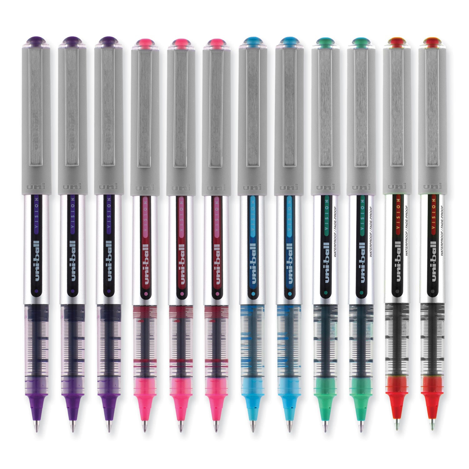 vision-roller-ball-pen-stick-fine-07-mm-assorted-ink-and-barrel-colors-dozen_ubc60387 - 2