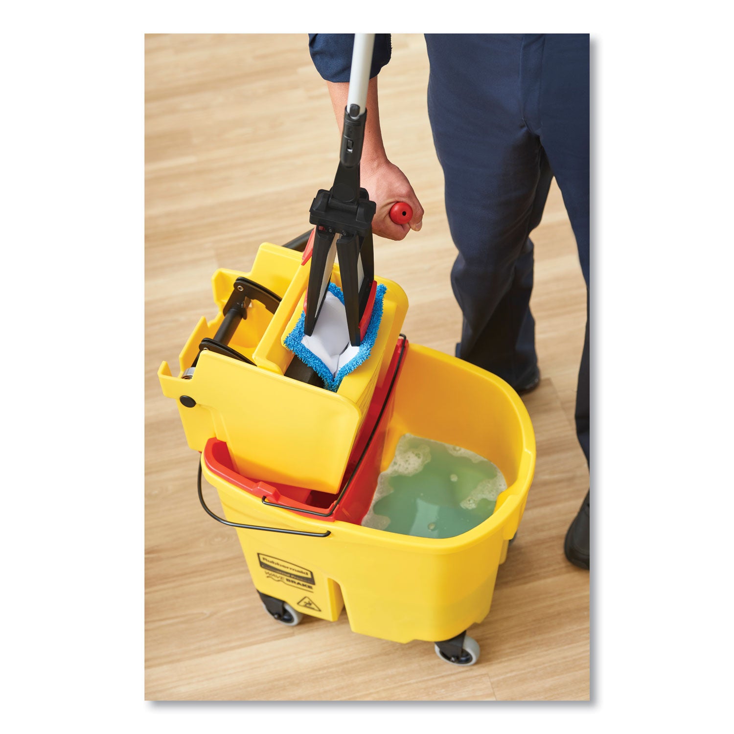 Rubbermaid Commercial - Wavebrake 35-Quart Bucket/Wringer Combinations, Yellow, Sold as 1 EA