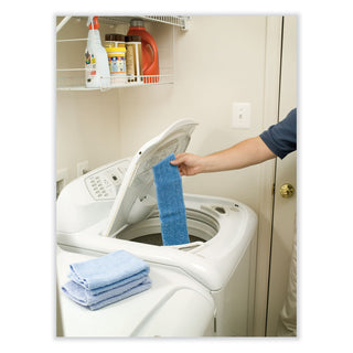 Economy Wet Mopping Pad, Microfiber, 18", Blue, 12/Carton