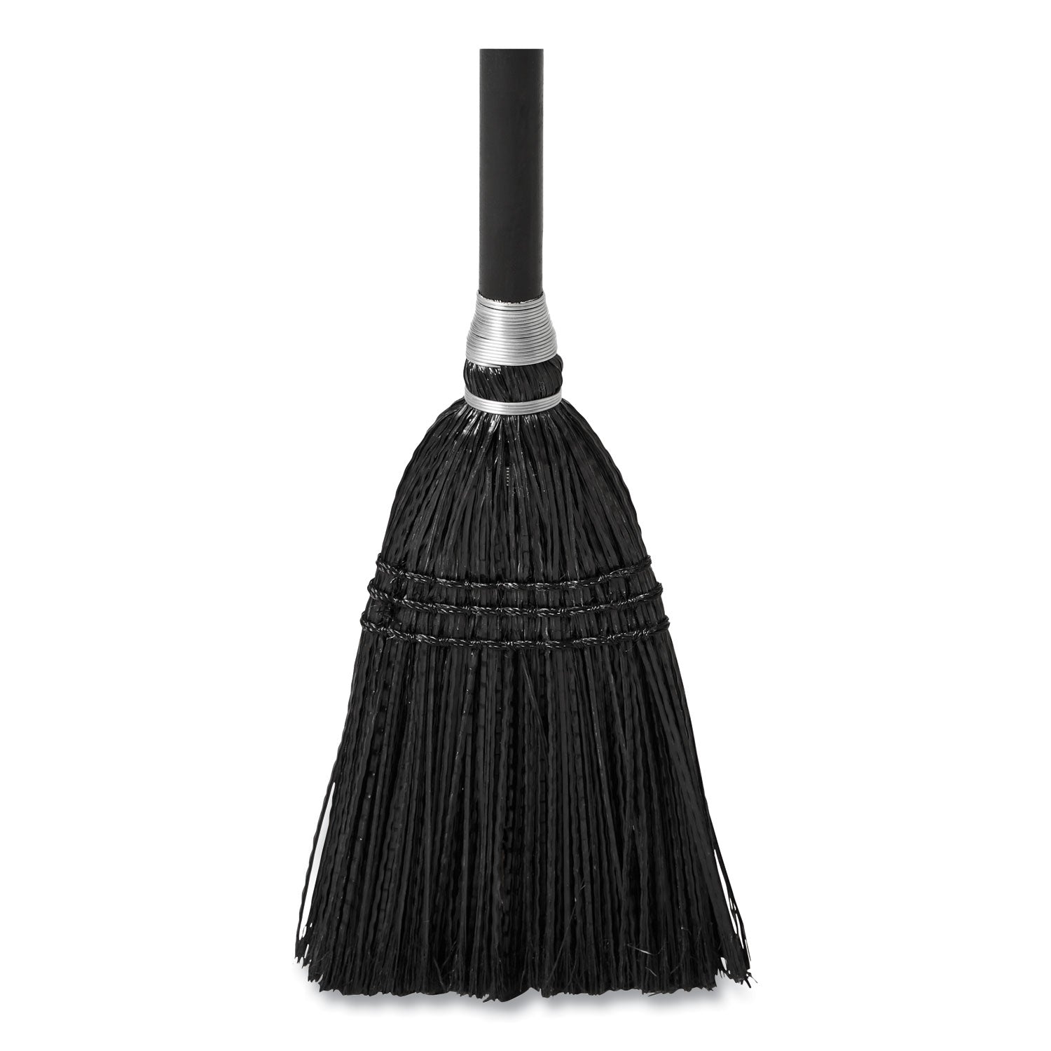 Lobby Pro Synthetic-Fill Broom, Synthetic Bristles, 37.5" Overall Length, Black - 