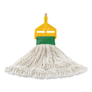 Super Stitch Blend Mop Head, Large, Cotton/Synthetic, White, 6/Carton