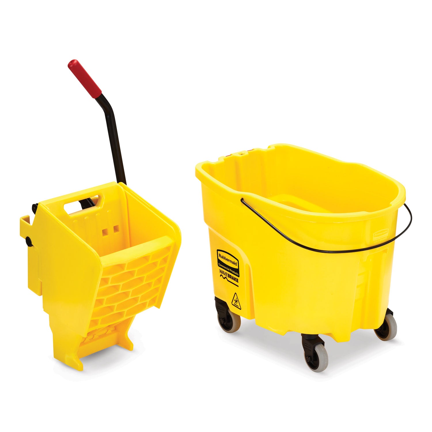 Rubbermaid Commercial - Wavebrake 35-Quart Bucket/Wringer Combinations, Yellow, Sold as 1 EA