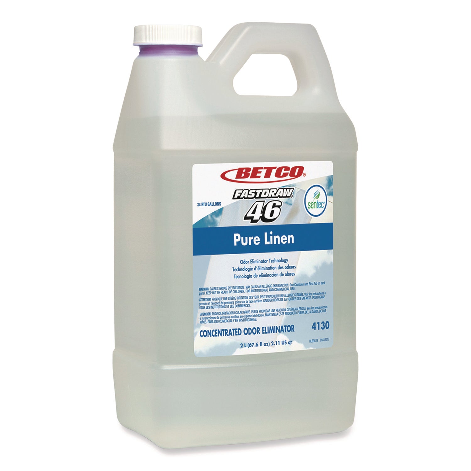 SenTec Pure Linen Concentrate Odor Eliminator, Pure Linen Scent, 2 L Bottle, 2/Carton