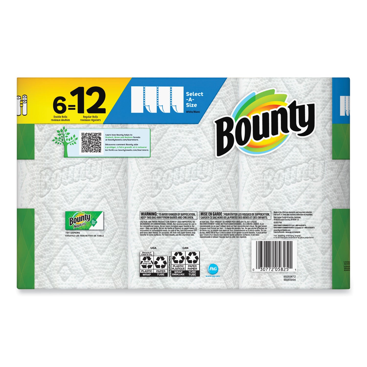 select-a-size-kitchen-roll-paper-towels-2-ply-6-x-11-white-90-sheets-double-roll-6-rolls-carton_pgc05825 - 2