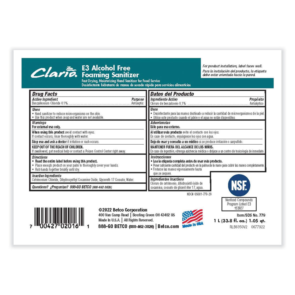 clario-e3-alcohol-free-foaming-hand-sanitizer-1000-ml-bag-fragrance-free-6-carton_bet7792900 - 3