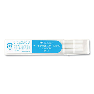 Mechanical Wax-Based Marking Pencil Refills, 4.4 mm, White, 10/Box