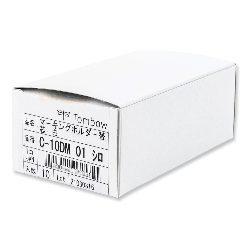 Mechanical Wax-Based Marking Pencil Refills, 4.4 mm, White, 10/Box