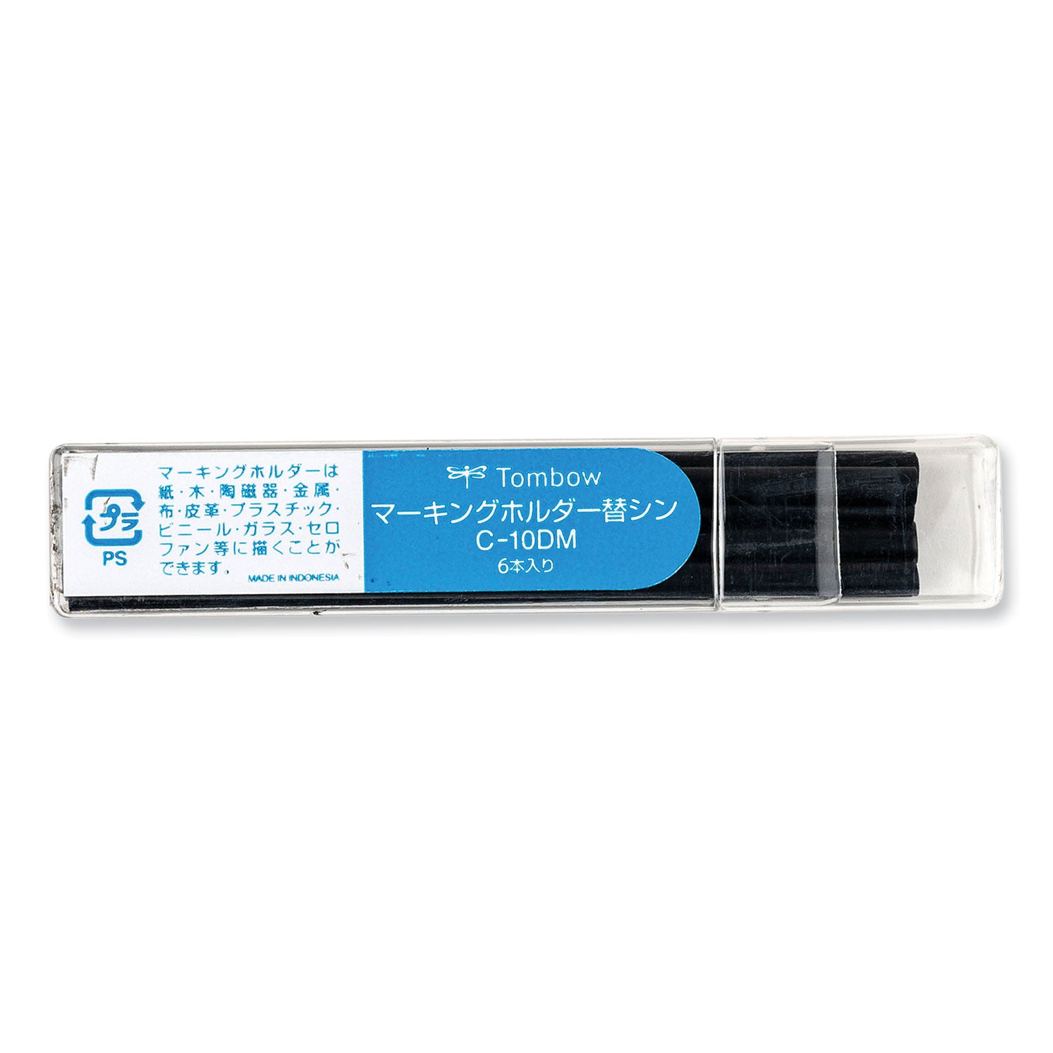 Mechanical Wax-Based Marking Pencil Refills. 4.4 mm, Black, 10/Box