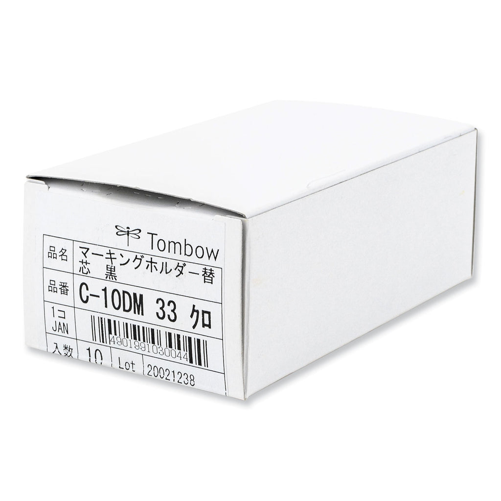 Mechanical Wax-Based Marking Pencil Refills. 4.4 mm, Black, 10/Box