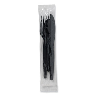 Individually Wrapped Heavyweight Cutlery Set, Fork/Knife/Spoon/Napkin, 250/Carton