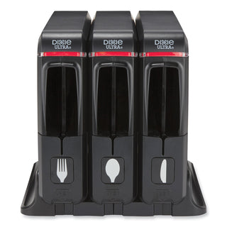 SmartStock Wrapped Cutlery Dispenser, Forks/Knives/Spoons, 12.44 x 11.17 x 10.5, Black