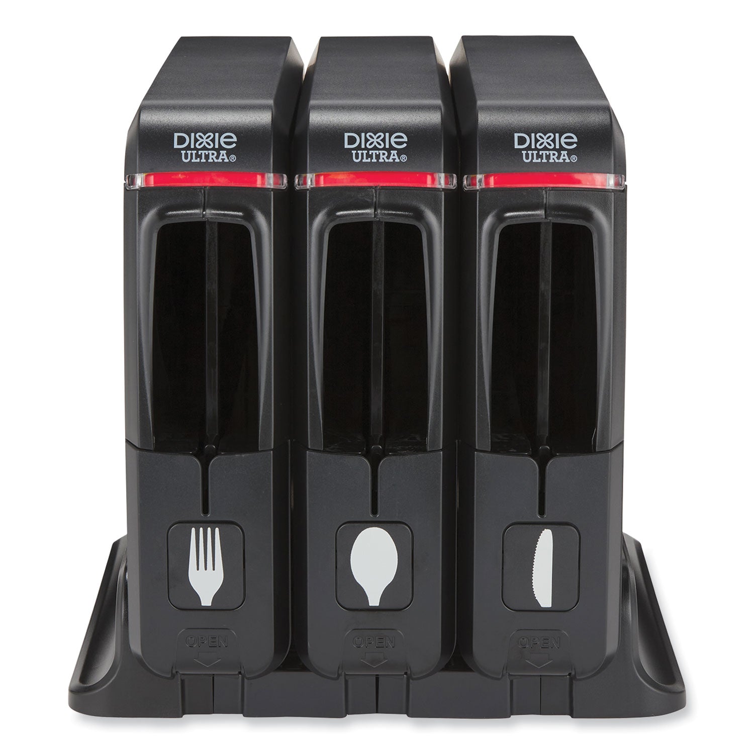 SmartStock Wrapped Cutlery Dispenser, Forks/Knives/Spoons, 12.44 x 11.17 x 10.5, Black