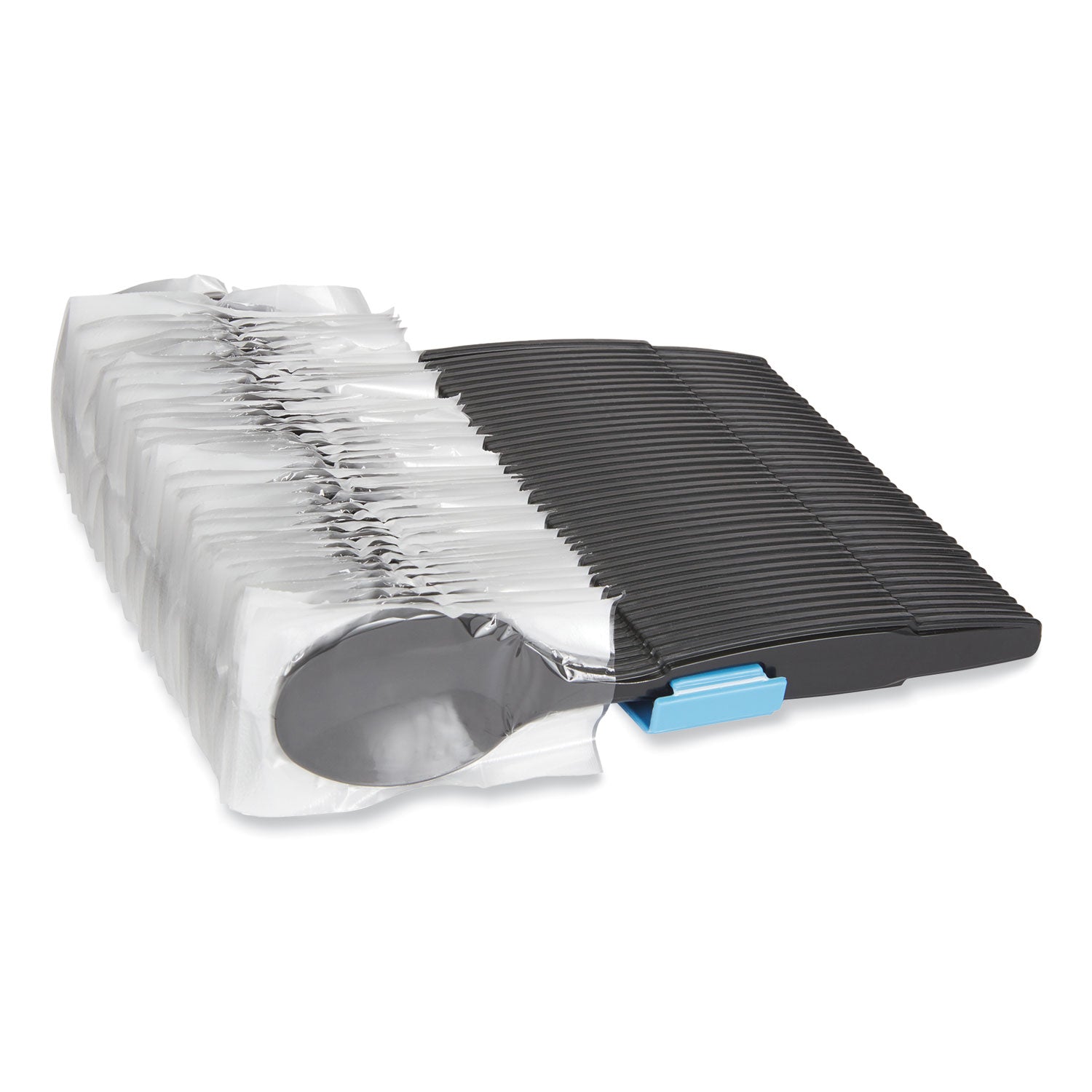 SmartStock Wrapped Heavy-Weight Cutlery Refill, Teaspoon, Black, 960/Carton