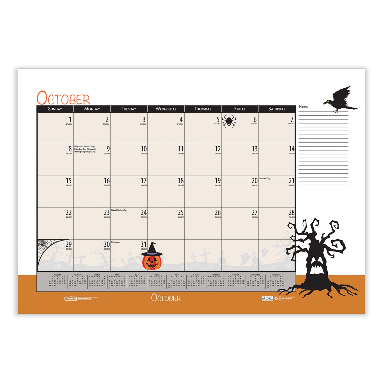 recycled-academic-year-desk-pad-calendar-illustrated-seasons-artwork-22-x-17-black-binding-12-month-july-june-2023-24_hod1395 - 5