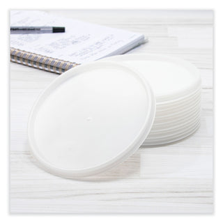 Plastic Lids for Foam Cups, Bowls and Containers, Vented, Fits 12-60 oz, Translucent, 100/Pack, 10 Packs/Carton