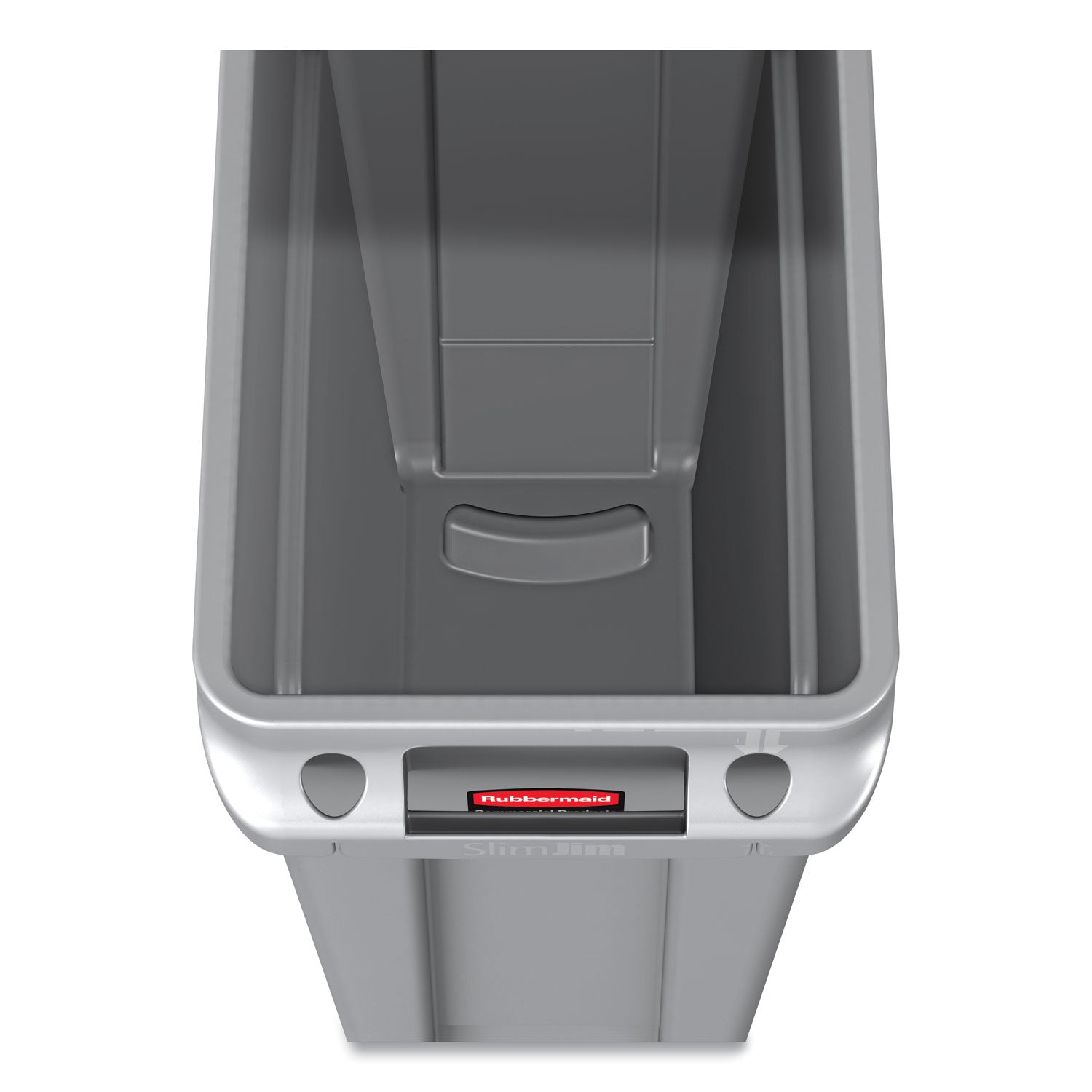 Rubbermaid Commercial Slim Jim Vented Container - 16 gal Capacity - Rectangular - Durable, Vented, Sturdy, Weather Resistant, Handle, Lightweight - 25" Height x 11" Width - Plastic - Gray - 4 / Carton