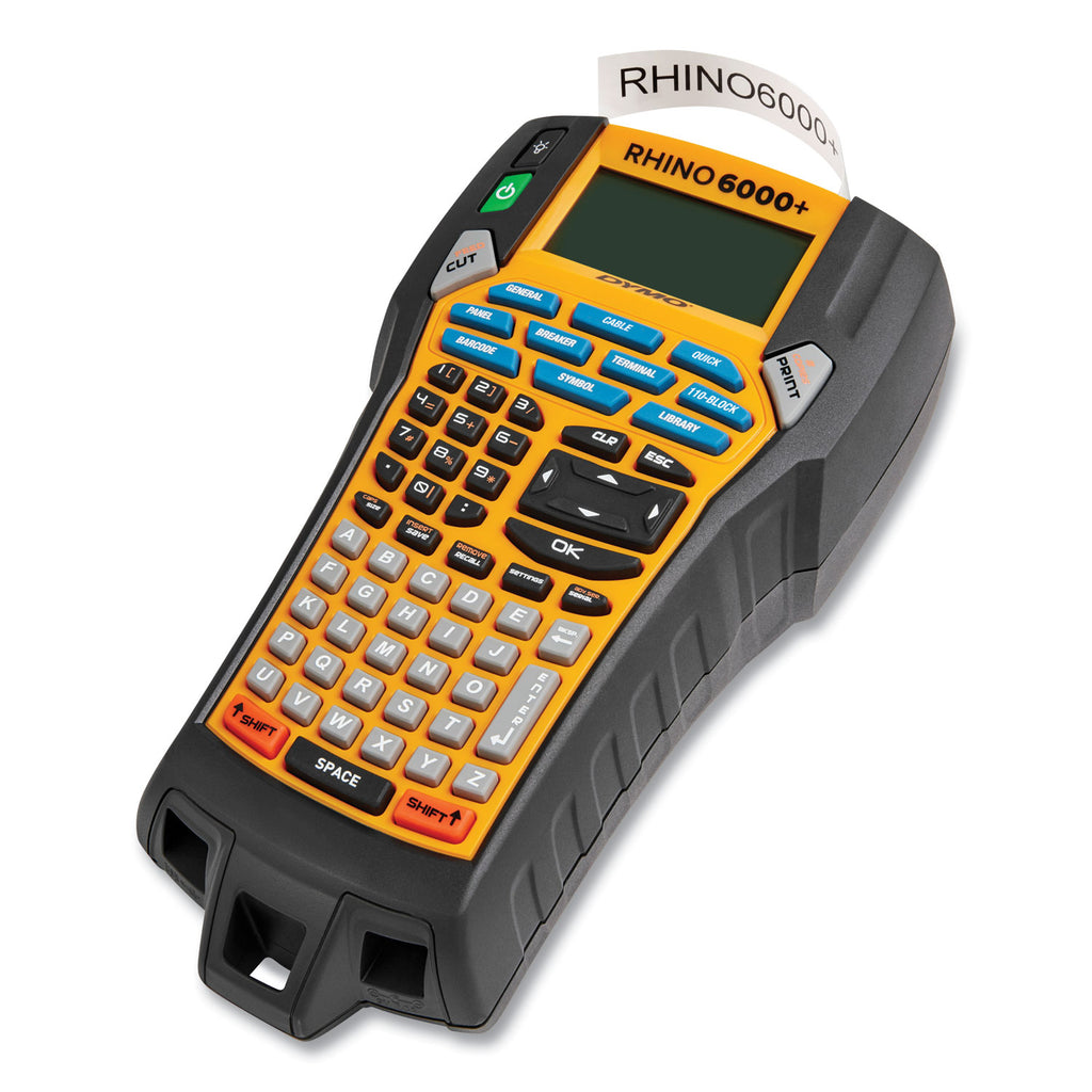 Rhino 6000+ Industrial Label Maker with Carry Case, 0.4"/s Print Speed, 5.4 x 2.5 x 9.7