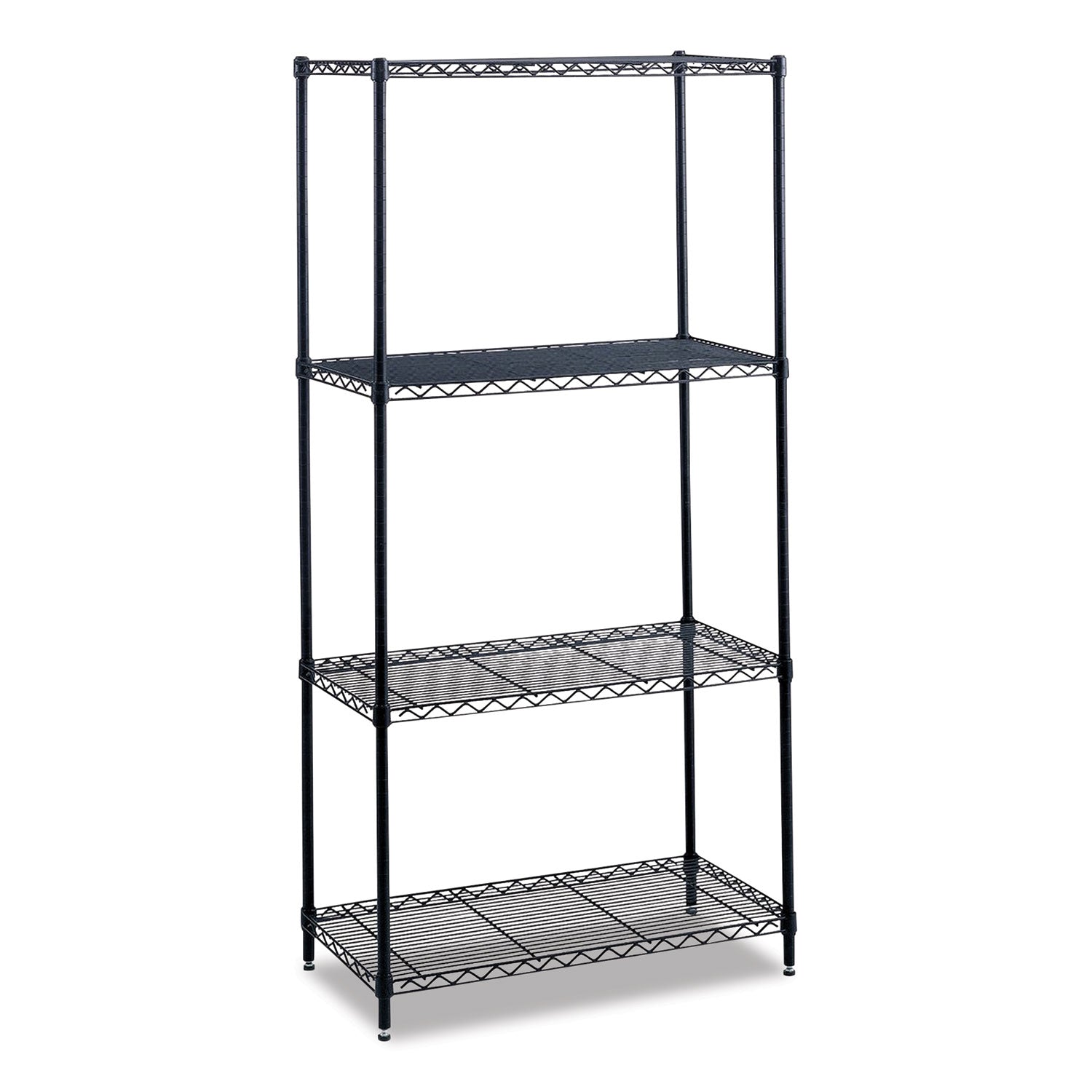 industrial-wire-shelving-four-shelf-36w-x-18d-x-72h-metallic-gray-ships-in-1-3-business-days_saf5285gr - 1