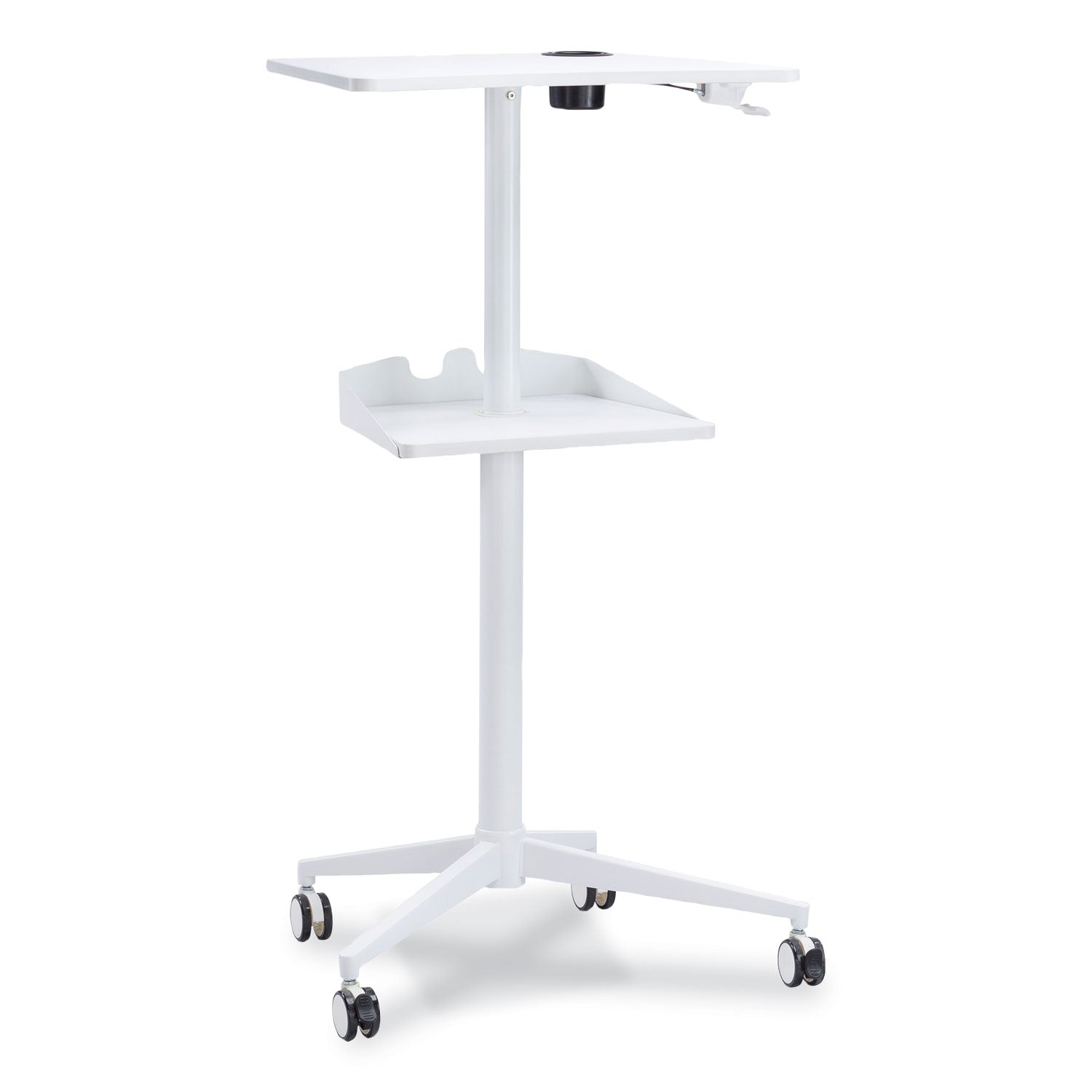 Safco Active Collection Vum Mobile Workstation - 25.3" x 19.8"47.8" - 2 Shelve(s) - Finish: White - 2